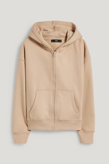 Bambine: - Giacca in felpa con cappuccio - beige