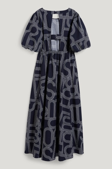 Femmes - Robe fit & flare - à motif - bleu foncé