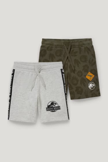 Toddler Boys - Set van 2 - Jurassic World - sweatshort - licht grijs-mix
