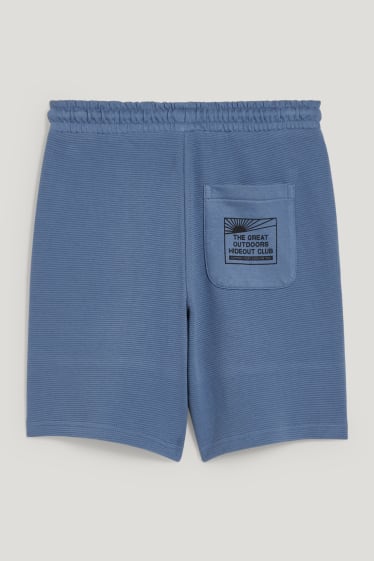 Reverskraag - Sweatshort - blauw