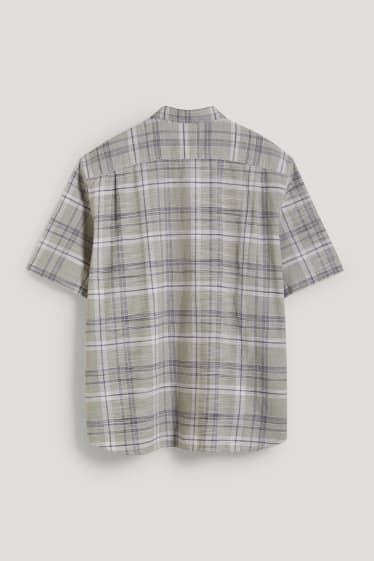 Men XL - Shirt - regular fit - button-down collar - check - light green