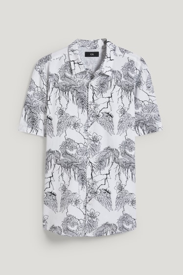 Clockhouse nen - Camisa - regular fit - Kent - negre/blanc