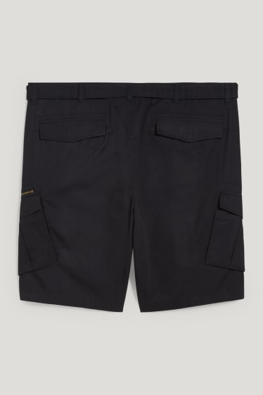 Men XL - Cargo shorts with belt - black