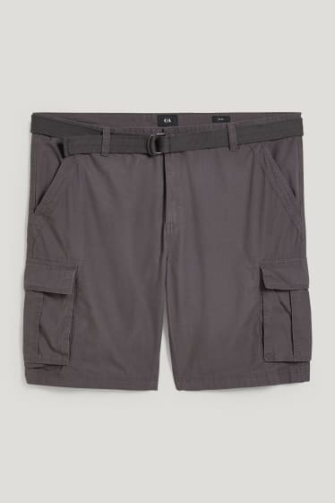 Uomo XL - Shorts cargo con cintura - grigio scuro
