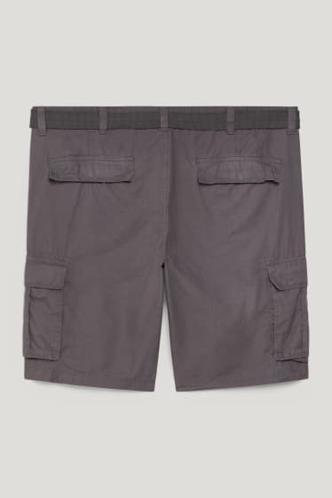 Uomo XL - Shorts cargo con cintura - grigio scuro