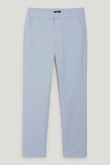 Dámské - Kalhoty chino - mid waist - světle modrá