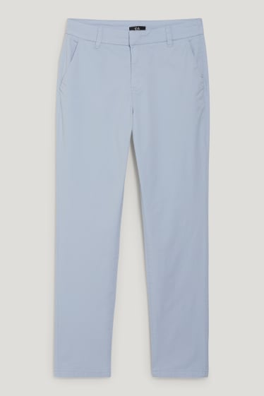 Donna - Pantaloni chino - vita media - azzurro
