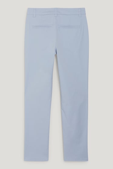 Donna - Pantaloni chino - vita media - azzurro