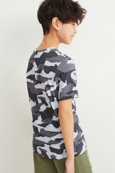 Garçons - Lot de 3 - T-shirts - blanc / gris