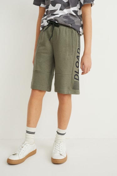 Băieți - Pantaloni scurți trening - verde