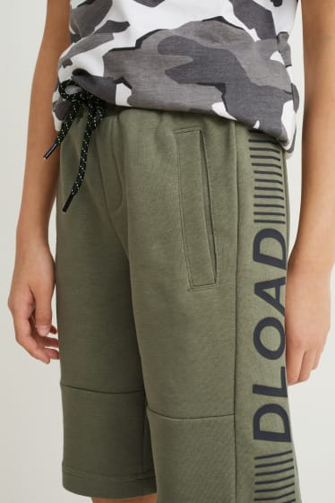 Băieți - Pantaloni scurți trening - verde
