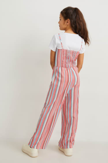 Niñas - Set - camiseta de manga corta y mono - 2 piezas - blanco