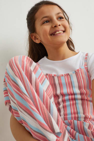 Niñas - Set - camiseta de manga corta y mono - 2 piezas - blanco