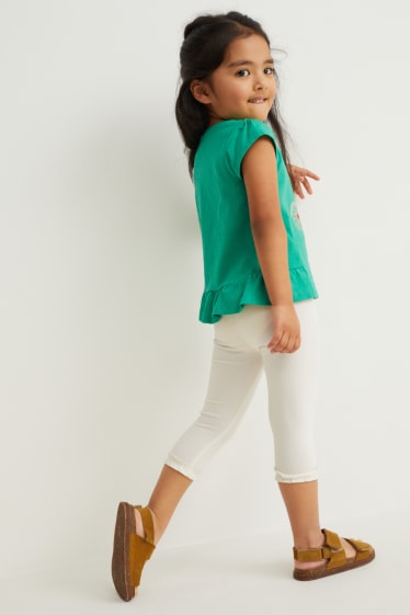 Niñas - Set - 2 camisetas de manga corta y leggings - 3 piezas - verde