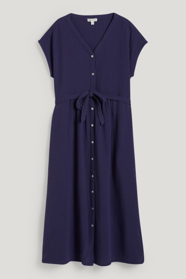 Femmes - Robe-chemisier d’allaitement - bleu foncé