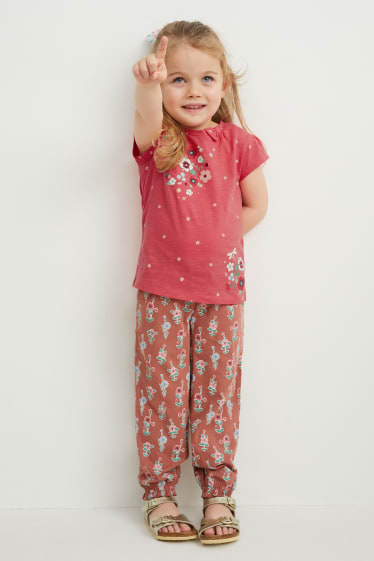 Toddler Girls - Set - T-shirt en scrunchie - 2-delig - fuchsiarood