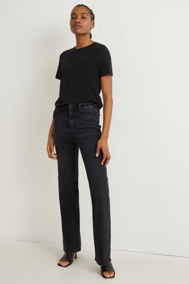 Donna - Flared jeans - vita alta - modellanti - LYCRA® - jeans grigio scuro