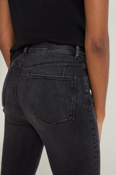 Kobiety - Flared jeans - wysoki stan - dżinsy modelujące - LYCRA® - dżins-ciemnoszary