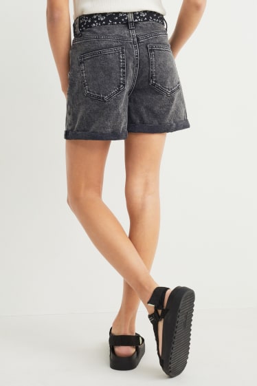 Filles - Short en jean - jean gris foncé