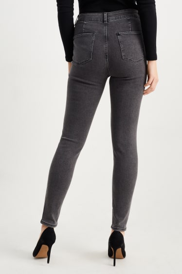 Femei - Jegging jeans - talie înaltă - super skinny fit - denim-gri închis