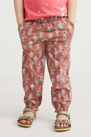 Filles - Lot de 2 - pantalons de jersey - marron