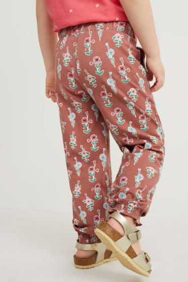 Filles - Lot de 2 - pantalons de jersey - marron