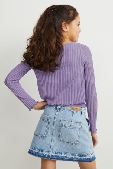 Kids Girls - Set - cardigan tricotat și top - 2 piese - violet deschis