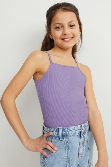 Kids Girls - Set - cardigan tricotat și top - 2 piese - violet deschis