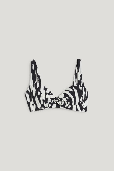 Femei - Top bikini - bustieră - vătuit - LYCRA® XTRA LIFE™ - negru / alb
