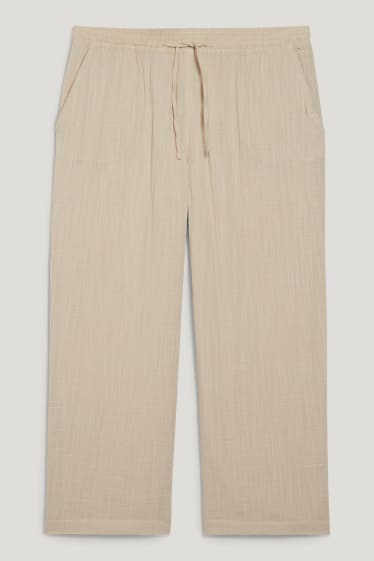 Femmes - Pantalon de toile - mid waist - beige clair