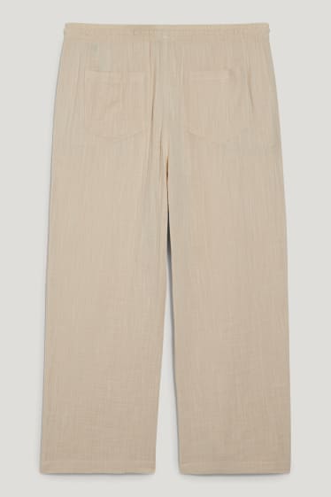 Femmes - Pantalon de toile - mid waist - beige clair
