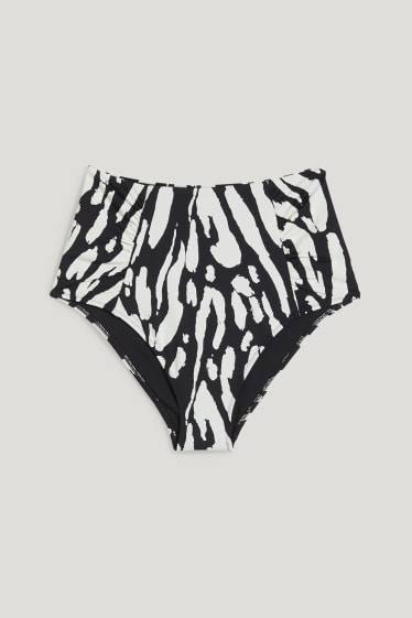Femei - Chiloți bikini - talie înaltă - LYCRA® XTRA LIFE™ - cu model - negru / alb