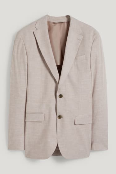 Uomo - Giacca coordinabile - regular fit - Flex - misto cotone-lino - beige chiaro