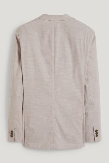 Uomo - Giacca coordinabile - regular fit - Flex - misto cotone-lino - beige chiaro