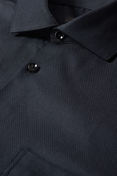 Men - Business shirt - regular fit - cutaway collar - easy-iron - black