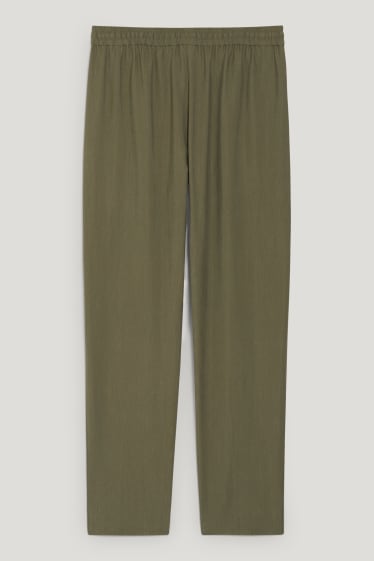 Donna - Pantaloni di stoffa - vita alta - relaxed fit - verde