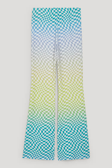 Exclusief online - CLOCKHOUSE - jersey-broek - comfort fit - geruit - lichtgroen