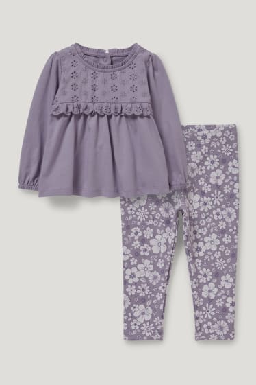 Baby Girls - Compleu bebeluși - 2 piese - violet deschis
