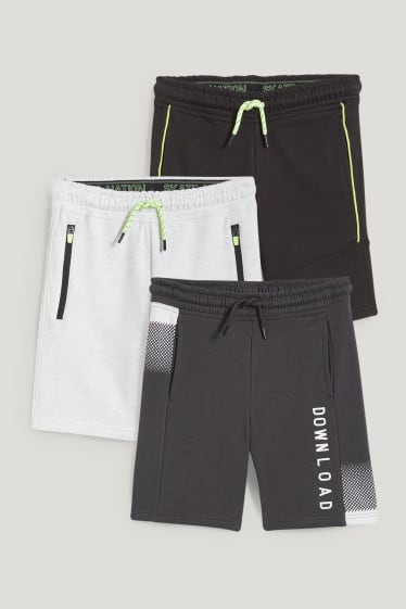 Reverskraag - Set van 3 - sweatshort - donkergrijs