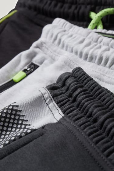 Reverskraag - Set van 3 - sweatshort - donkergrijs