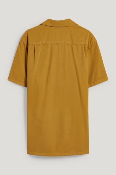 Pánské - Košile - regular fit - klopový límec - hořčicově žlutá