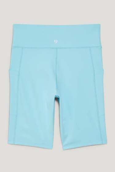 Donna - Pantaloni stile ciclista - a compressione - azzurro