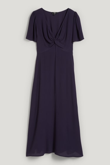 Femmes - Robe fit & flare avec nœud - bleu foncé