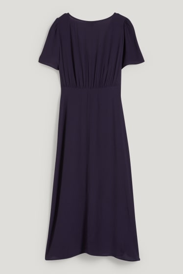 Femmes - Robe fit & flare avec nœud - bleu foncé