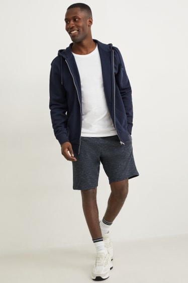 Home - Pantalons curts de xandall - blau fosc jaspiat
