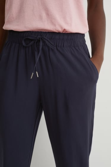 Donna - Pantaloni di stoffa - vita alta - regular fit - blu scuro