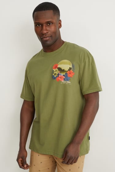 Hommes - T-shirt - vert foncé