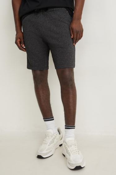 Hommes - Short en molleton - noir chiné