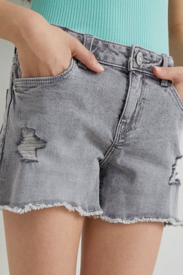 Kids Girls - Korte spijkerbroek - jeanslichtgrijs