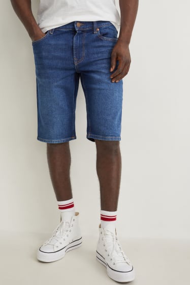 Heren - Korte spijkerbroek - jeansdonkerblauw